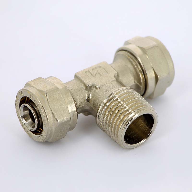 Тройник обжимной НР 16 х 1/2" х 16 UNI-FITT для м/п труб