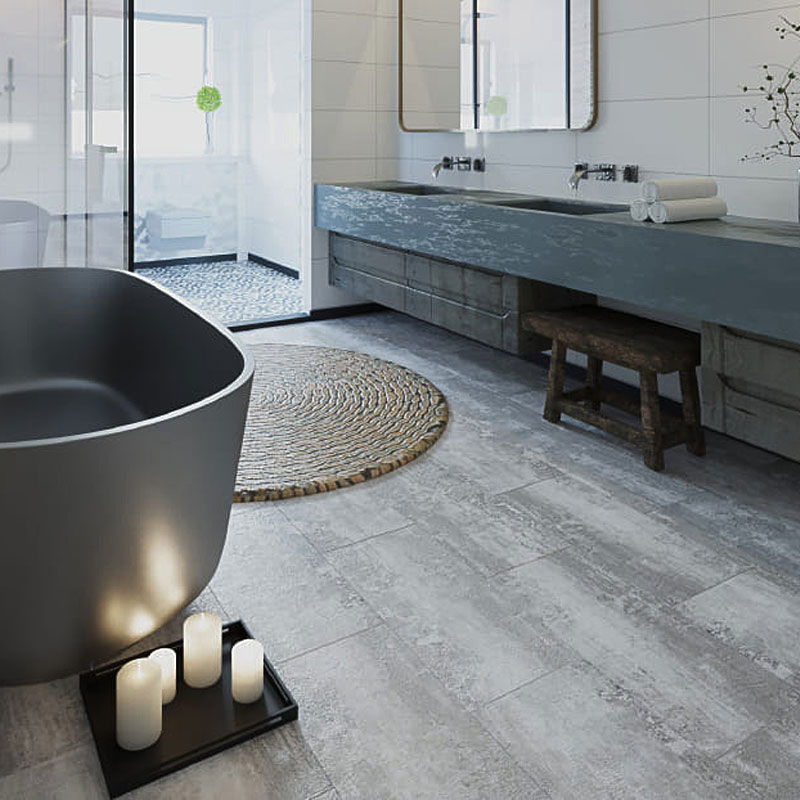 SPC Ламинат Stone Floor HP SPC 8875709 Плитка Жемчужно-серая