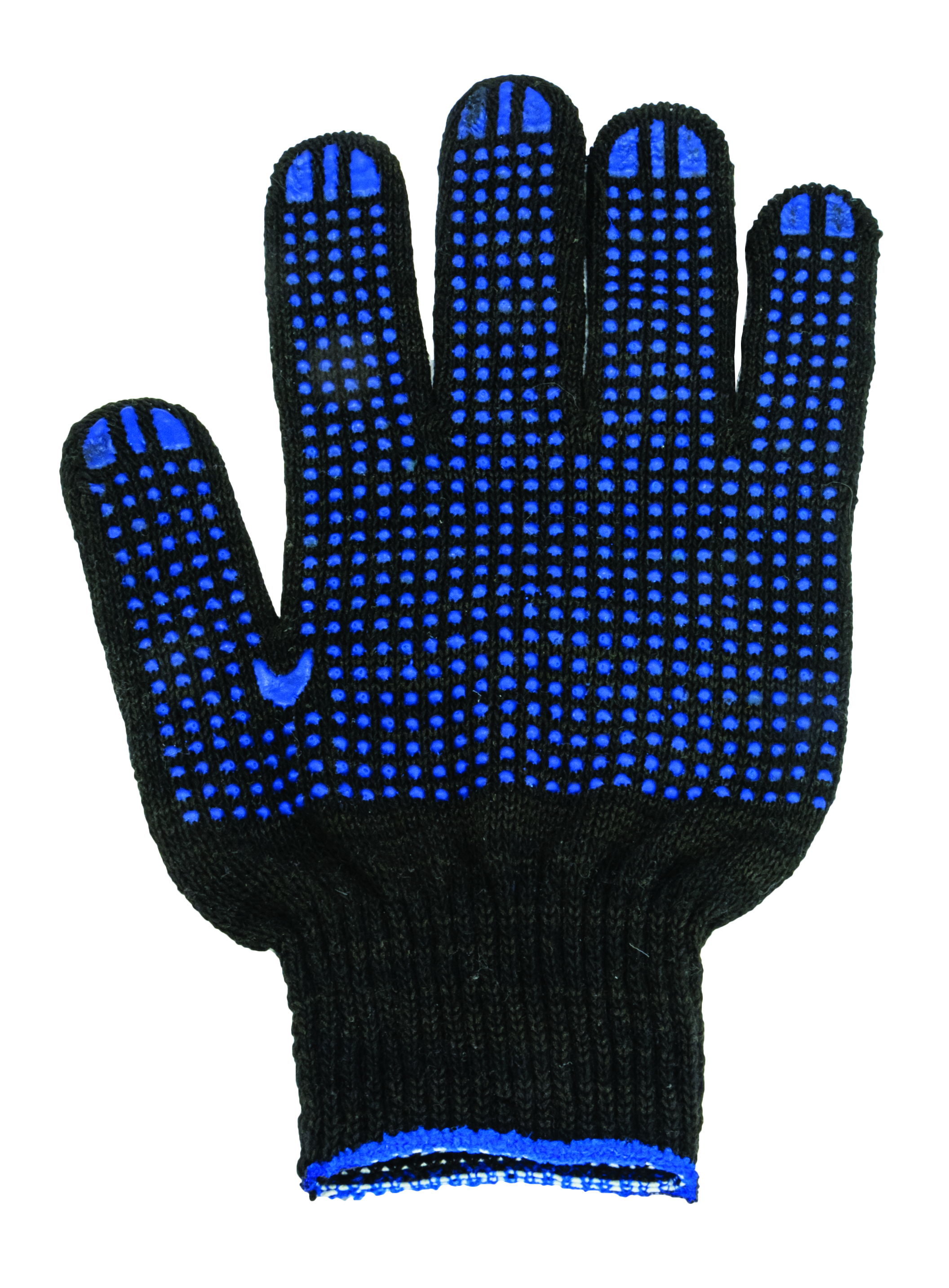 Перчатки х/б с пвх напылением "люкс" (точка) 40-43 гр. черные (10/200) 10 класс