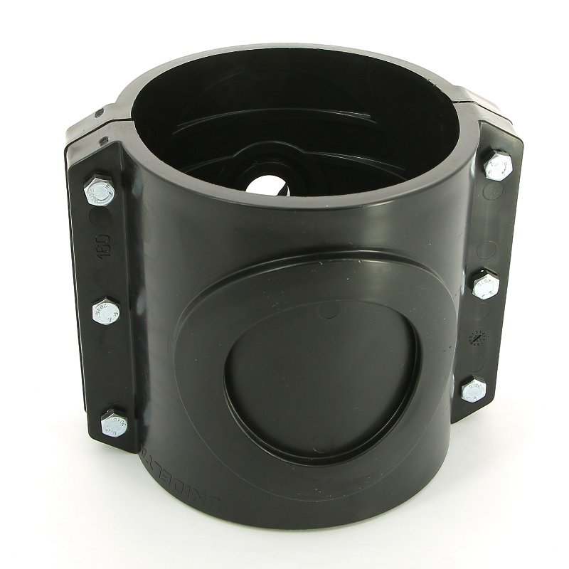 Врезка монтажная седельная 160 x 1"1/4 ВР, 6 болтов, для водопроводных труб ПНД UNIDELTA