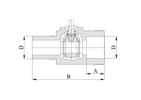 Кран шаровый равнопроходной 20 мм ВН под отвертку ПП (PP-R100) HEISSKRAFT