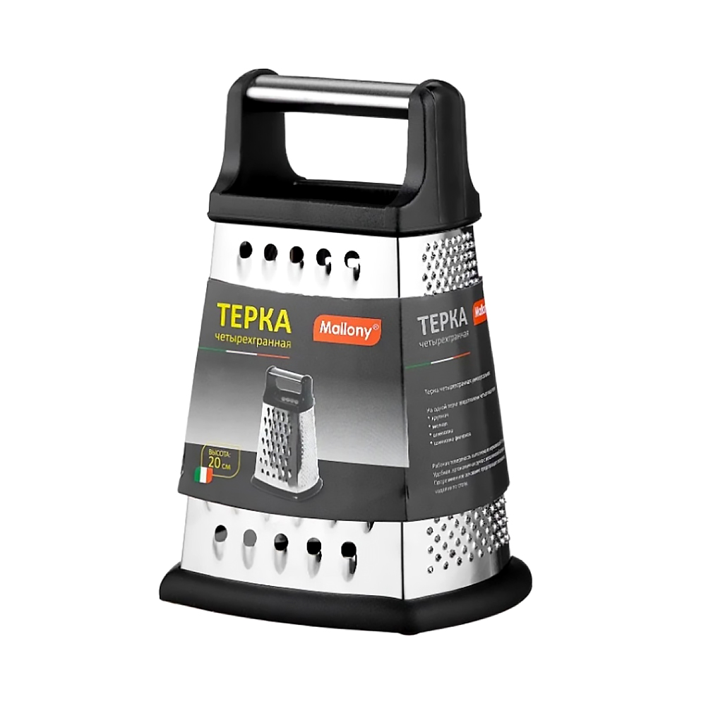 Терка нержав. 4-х гранная 20 см (1/24/72) "mallony" gr-052-8