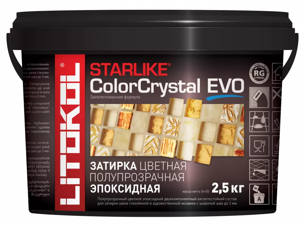 Litokol Starlike Color Crystal Evo / Литокол Старлайк затирка для плитки двухкомпонентная