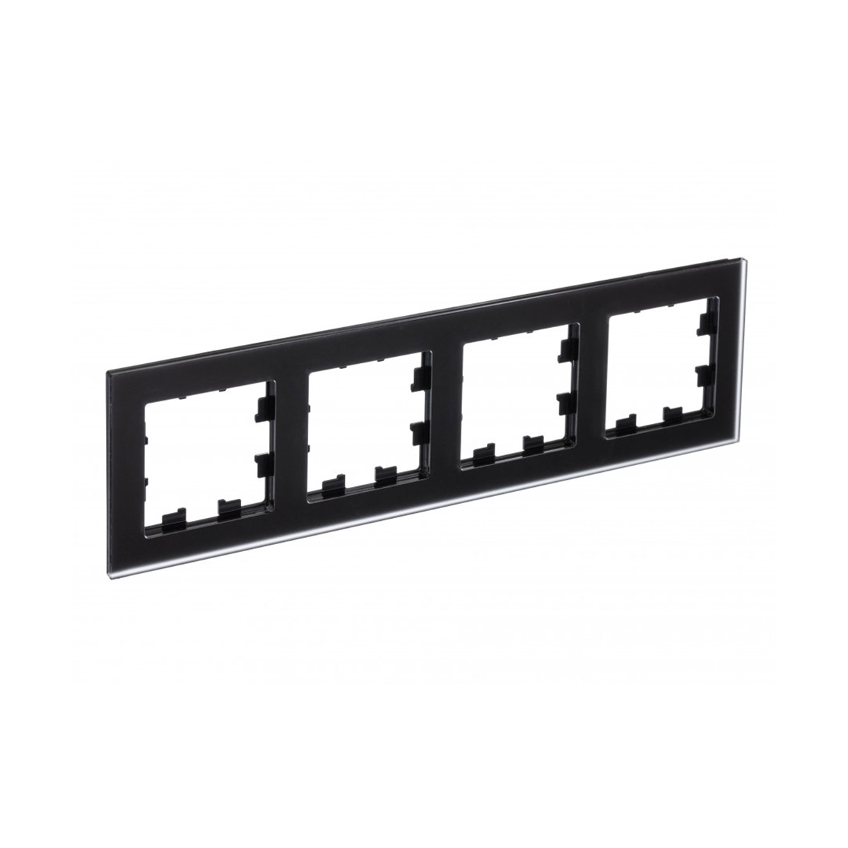 Рамка "atlasdesign nature" 4-х местн. универс., стекло матовое, черный (1/6/12) "schneider"