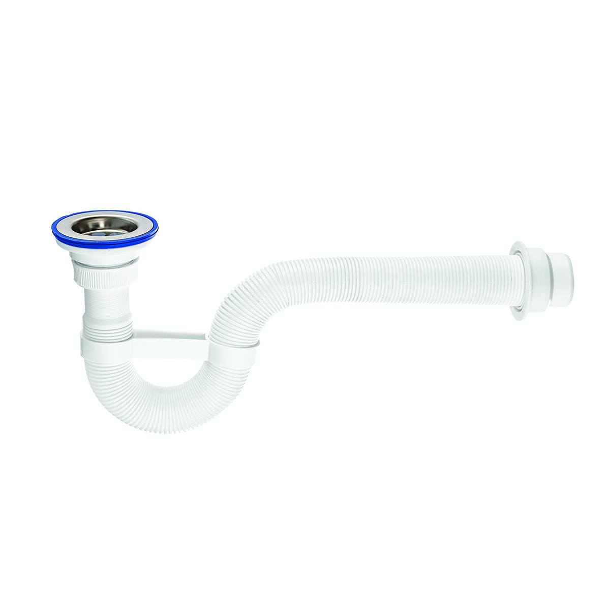 Сифон для душевого поддона "vir" гофр. с нерж. чашкой (1/40) "вирпласт"