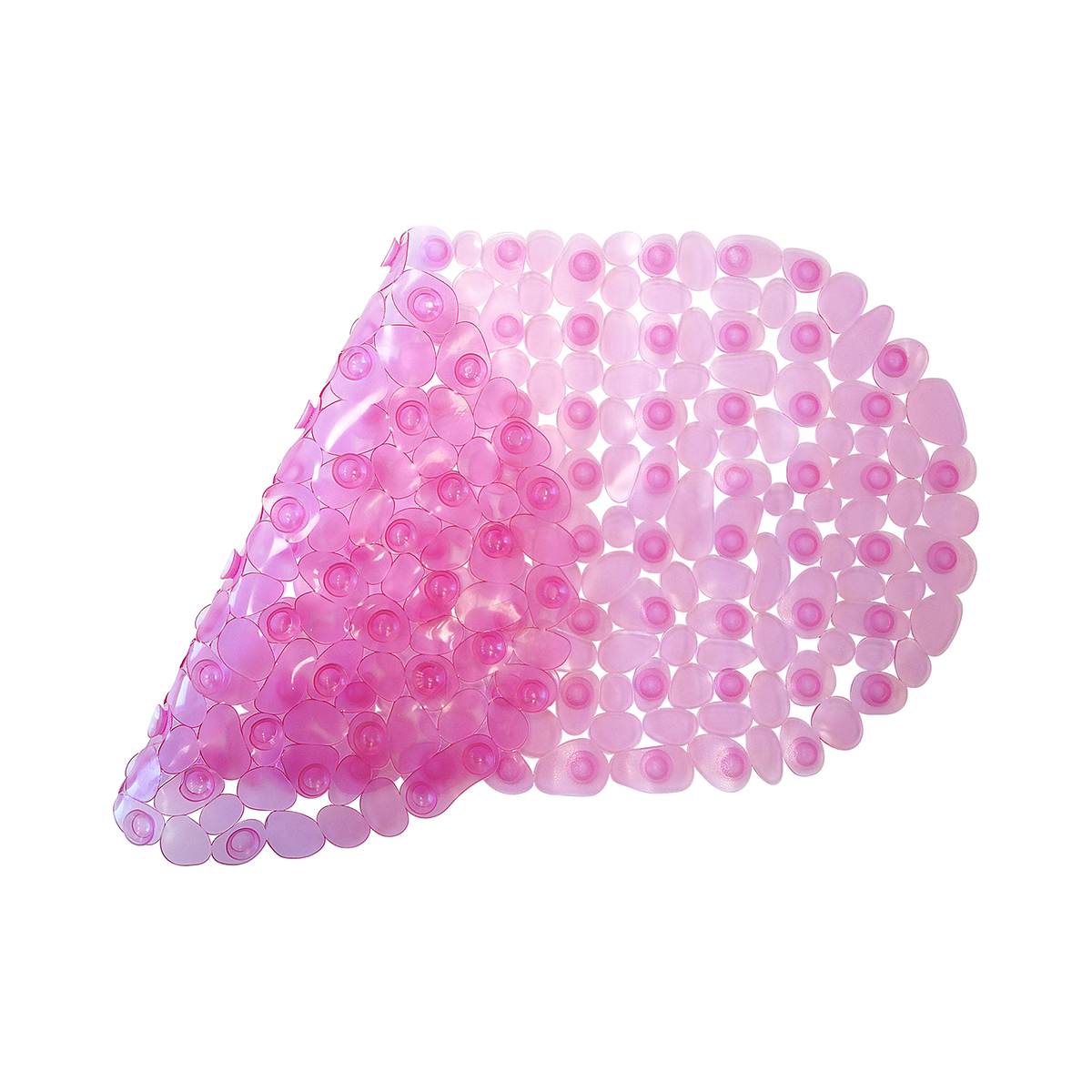 Коврик в ванну противоскользящий "морская галька" 36*69 см (фуксия) 615 (1/10)