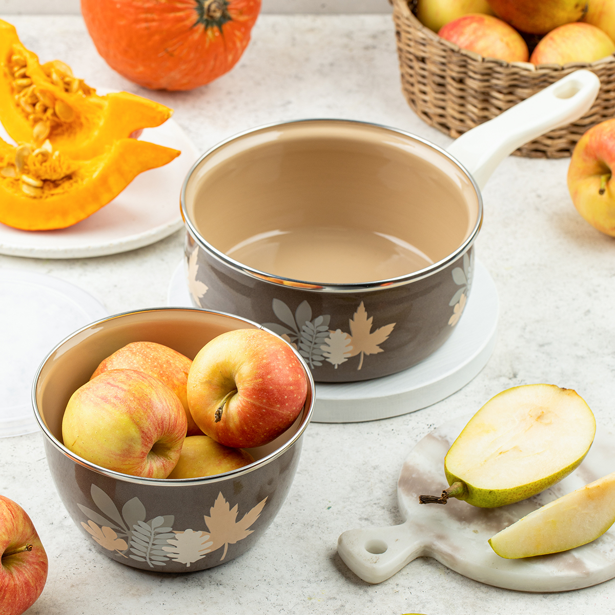 Ковш эмалиров. "осенняя соната" 1,6 л, 16 см (1/6) "metrot"