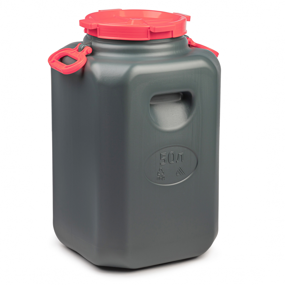 Канистра-бочка пласт. "эконом" 50 л с крышкой и ручками, горловина 215 мм (1/4) "альтернатива" м8331