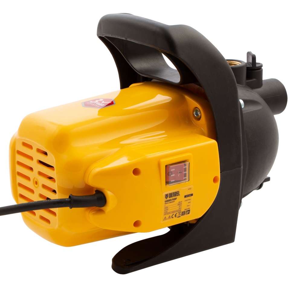 Садовый поверхностный насос GP 600, 600 Вт, 3000 л/ч, подъем 35 м, пластик Denzel (97201)
