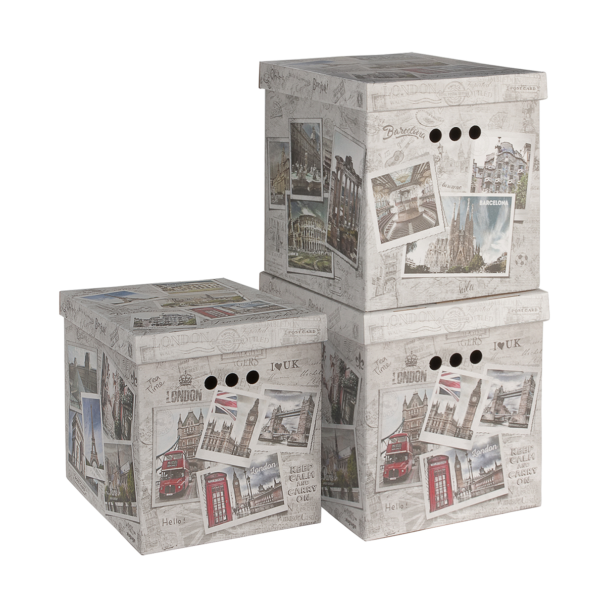 Короб для хранения "travelling photos" 28*38*31,5 см (набор 3 шт.) (1/12) "valiant" tr-bctn-ph-3m