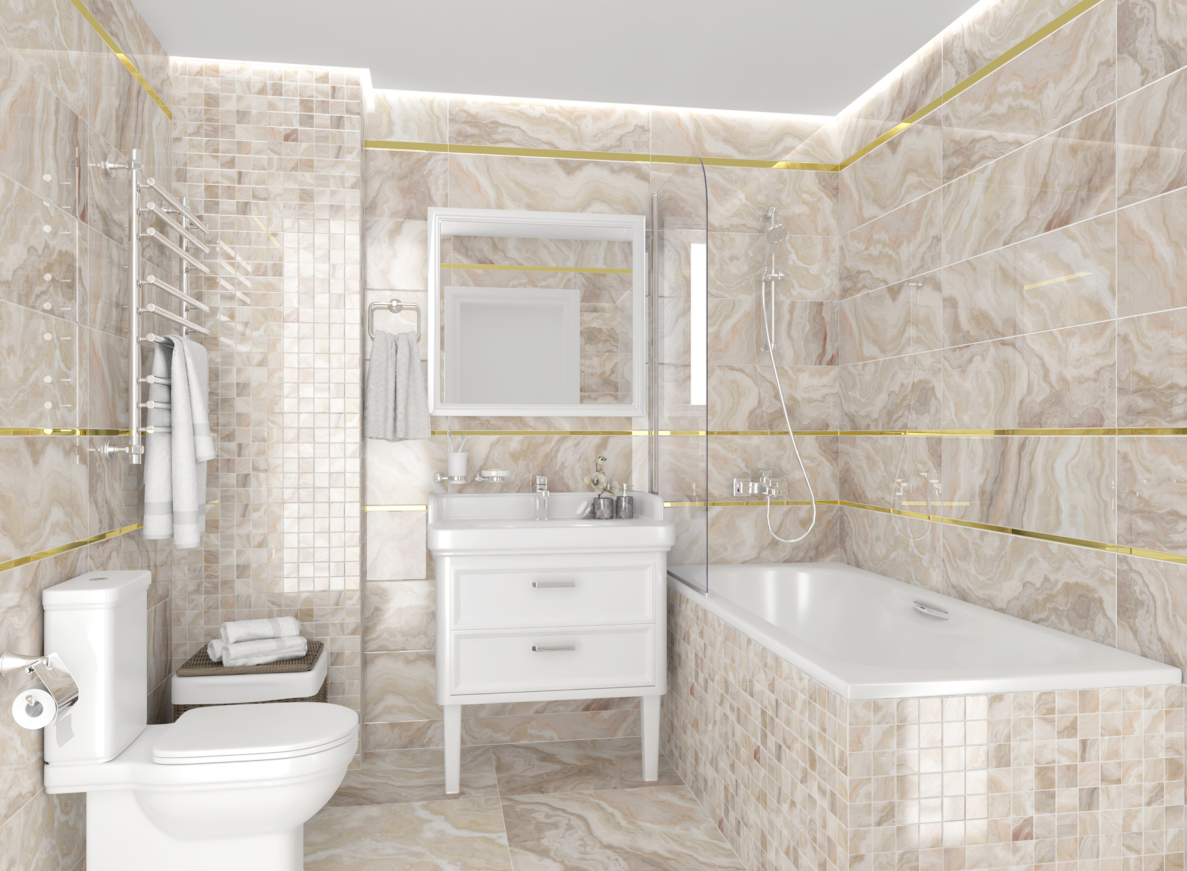 Crema бежевый 25x75