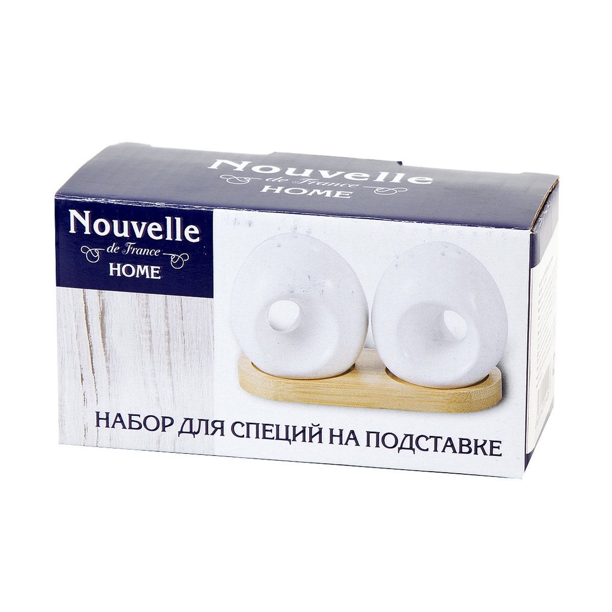 Набор для специй на подставке соль/ перец "naturel" 13*5,5*7,5 см (1/48) "nouvelle home" 2631068