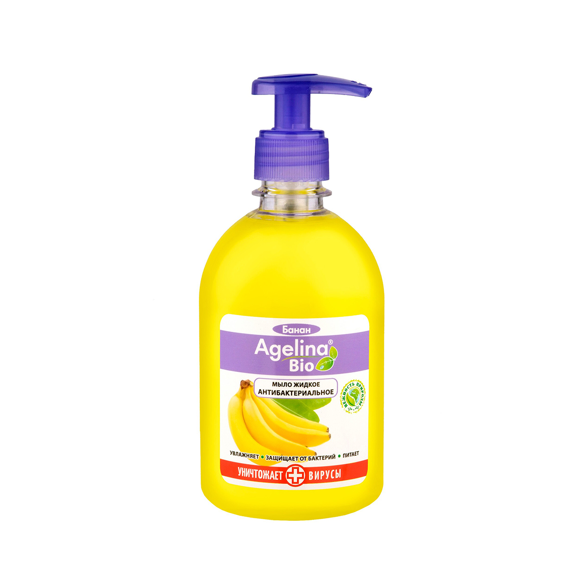 Жидкое мыло антибактер. "agelina bio" (банан) 500 г (1/15)