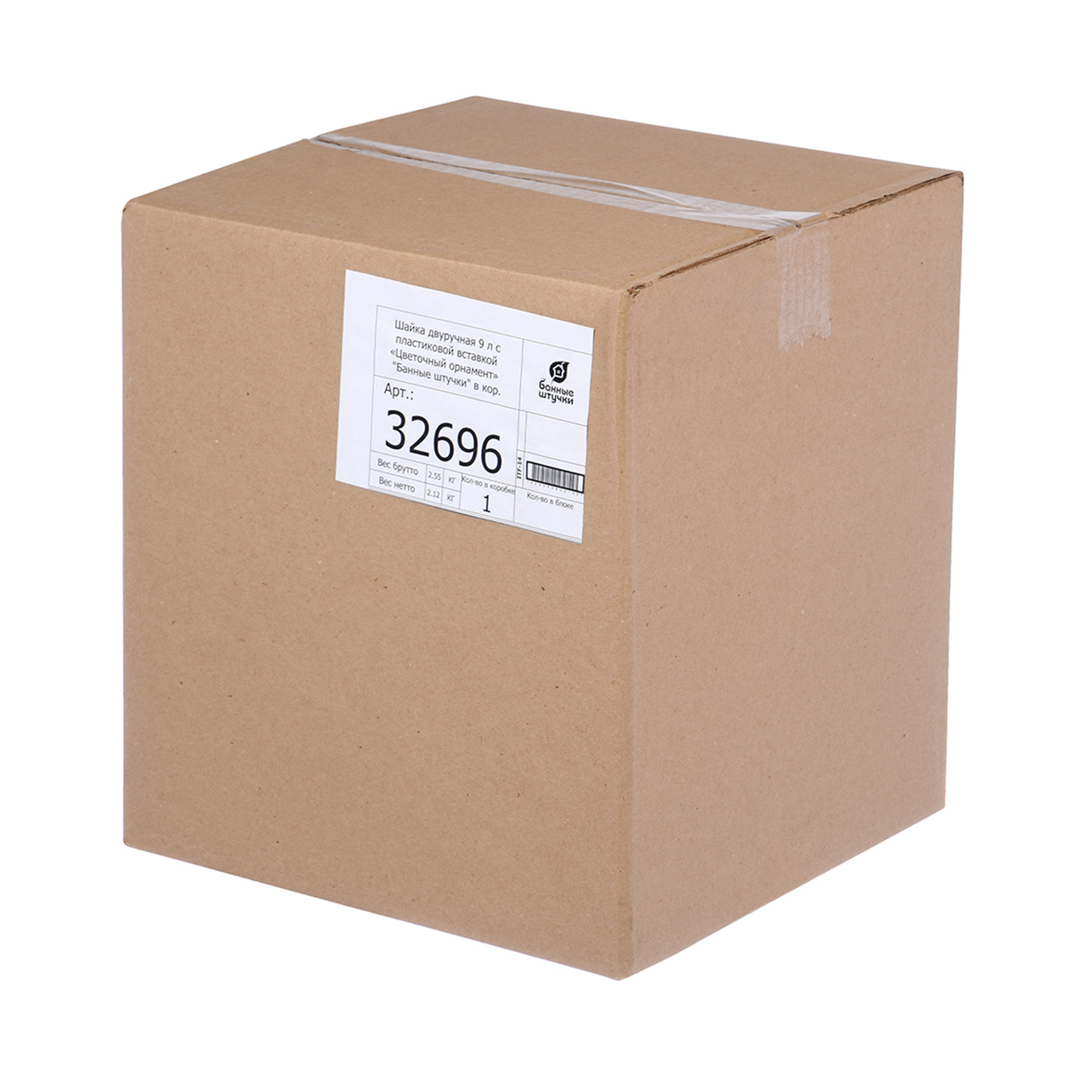 Ушат для бани и сауны "цветочный орнамент" 9 л, 2 ручки, пластик. вставка, липа (1) 32696