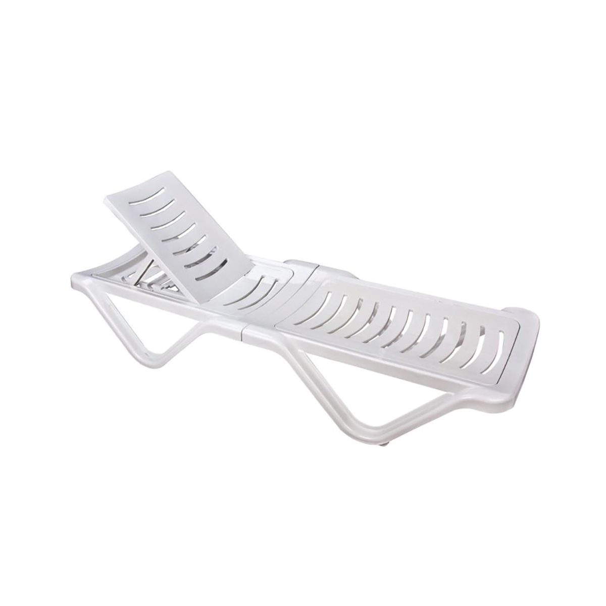 Шезлонг пласт.  192*62*32 см (белый) (1) "альтернатива" м3563