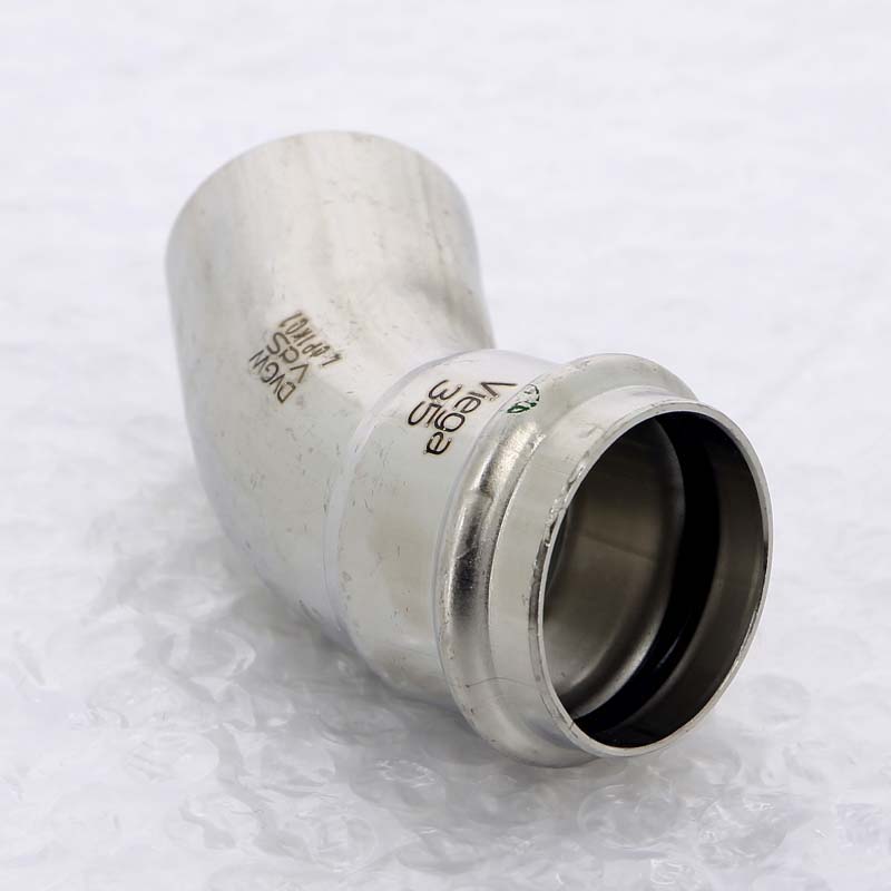 Угол-вставка пресс 45°35 нержавеющая сталь Sanpress Inox VIEGA