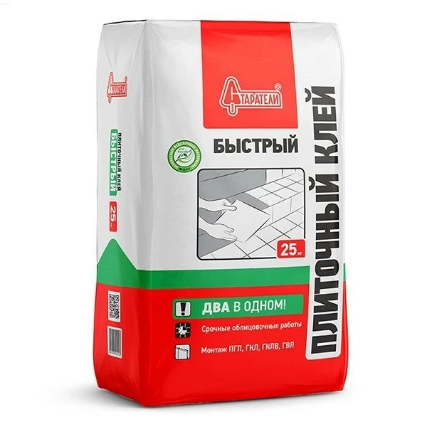 Клей плиточный, монтажный Старатели Быстрый, 25 кг