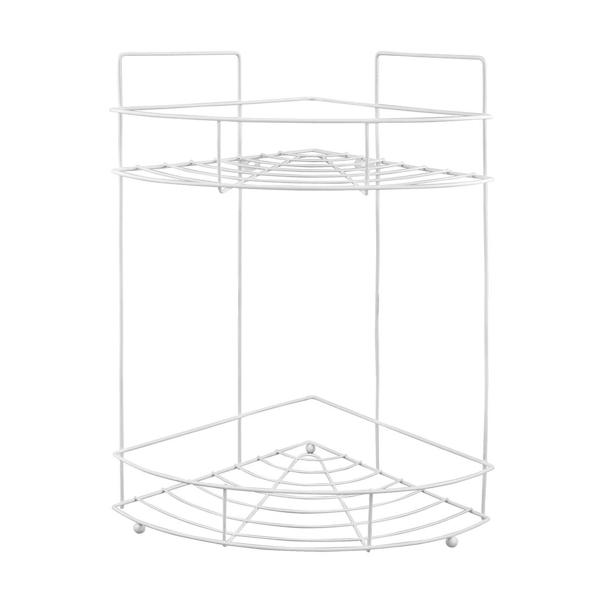 Полка для ванной угловая 2-х ярусная 22*22*38 см металл. белая (1/8) "рыжий кот" w2348ap-2