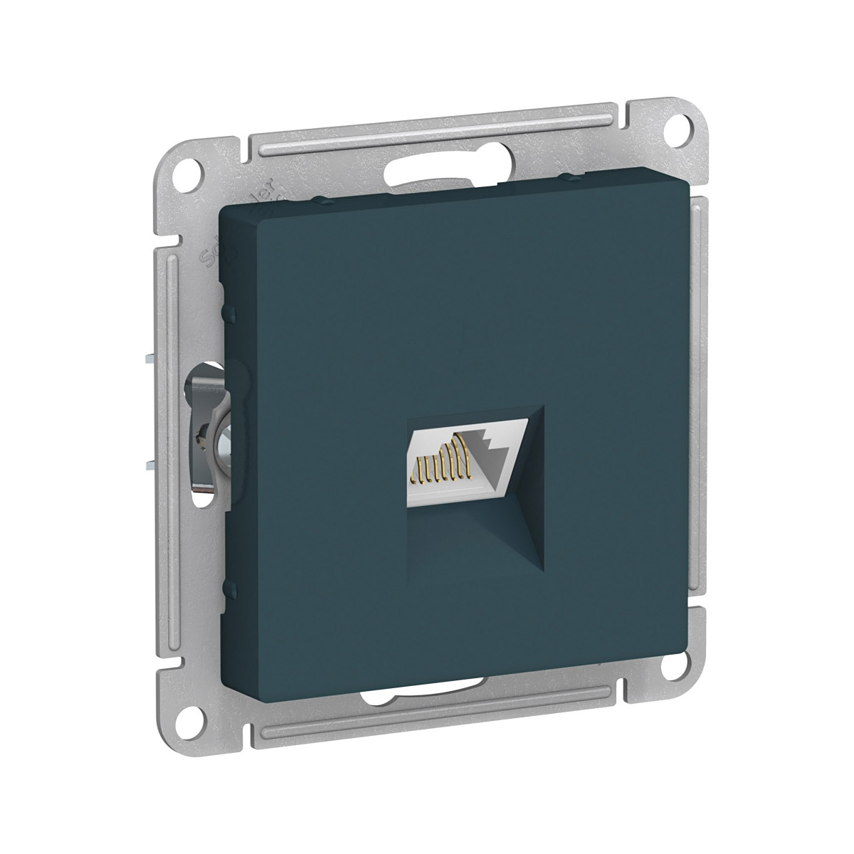 Розетка компьютерная "atlasdesign" 1 местн. rj45 (механизм) изумруд (1/5/20) "schneider"