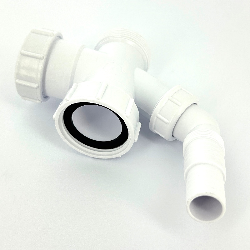 ТройникMcALPINE 1 1/2" х 1 1/2" х 40 мм с адаптером под углом для подкл. слива бытовой техники