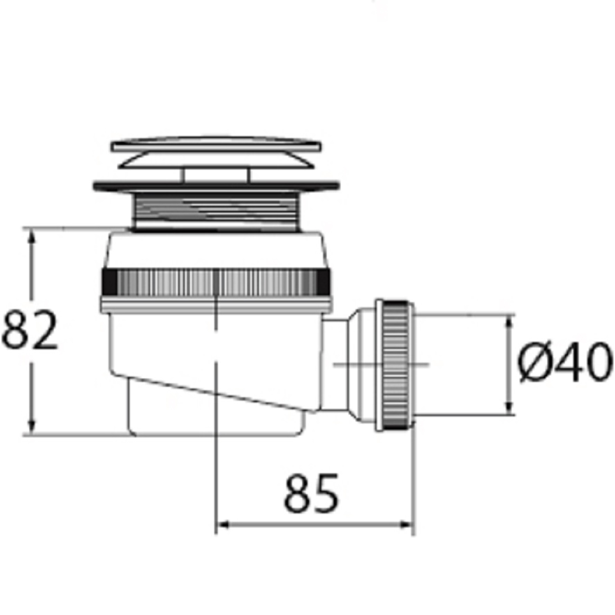 Сифон для душевого поддона "элит" с выпуском клик-клак (1/50) "вирпласт"