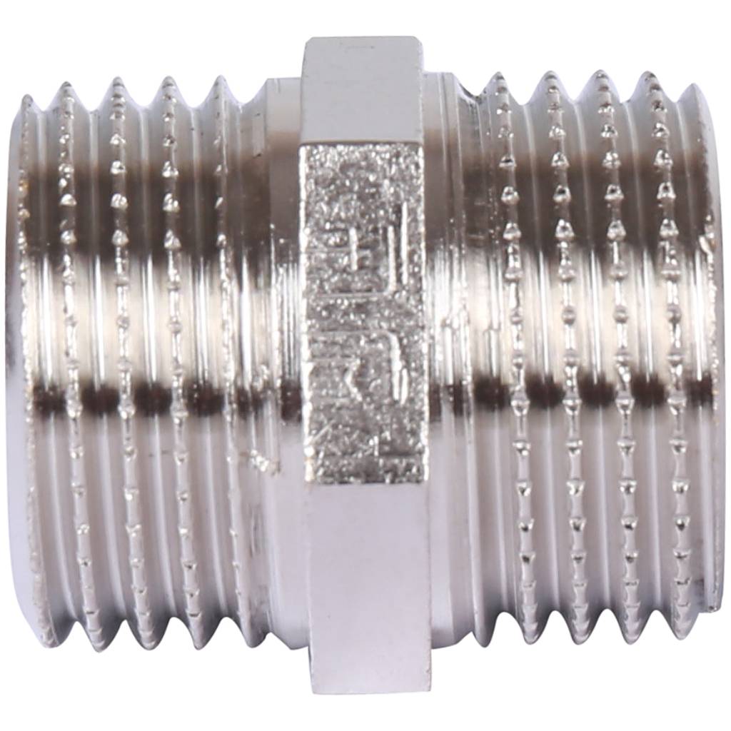 Ниппель резьбовой НР 1/2" x 1/2" никель TIEMME