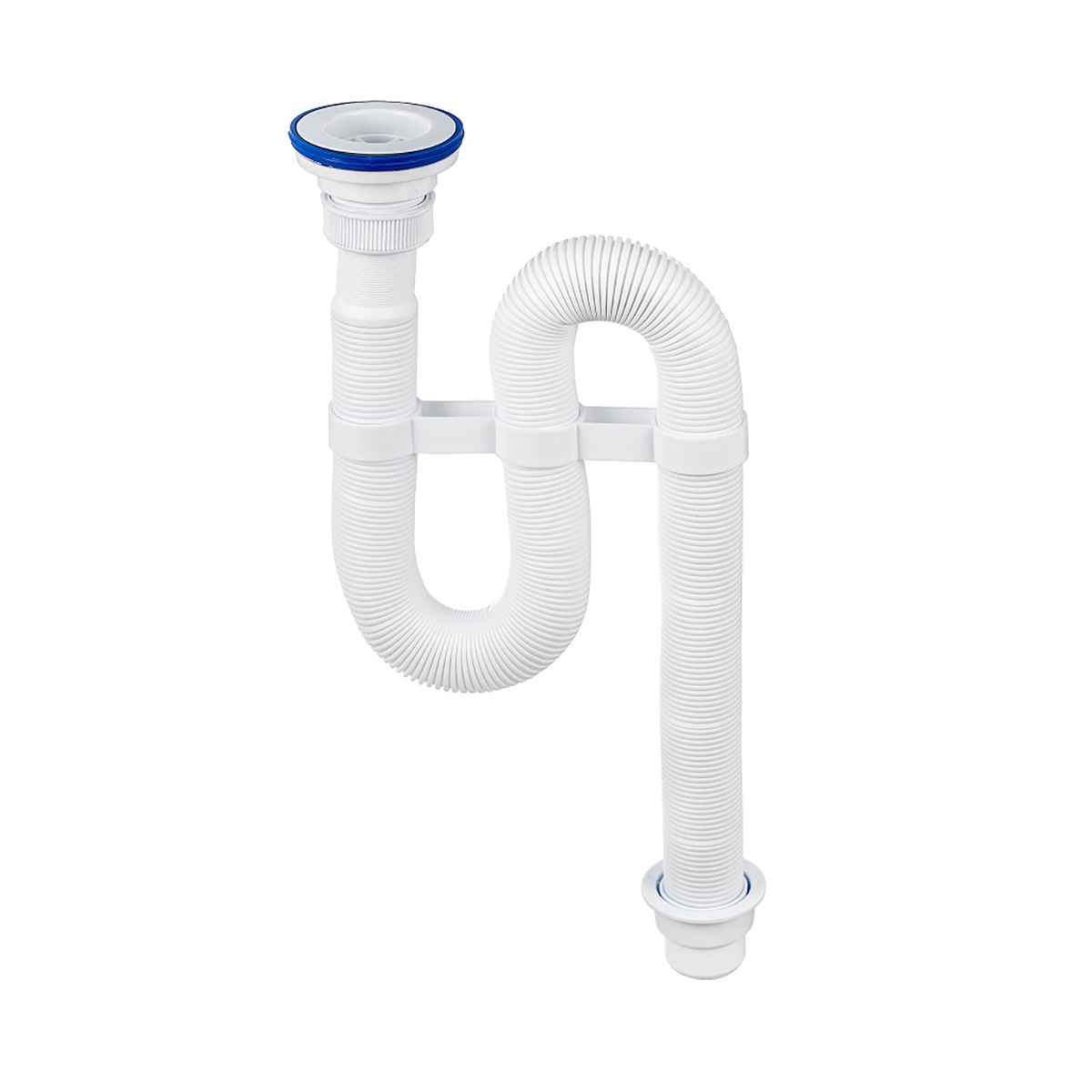 Сифон гофр. "vir" с пласт. чашкой 70 мм с усиленным хомутом жесткости (1/30) "вирпласт"