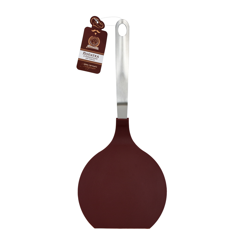 Лопатка кулинарная широкая 37 см нейлон, ручка нержав. (1/12) "marmiton" 16153