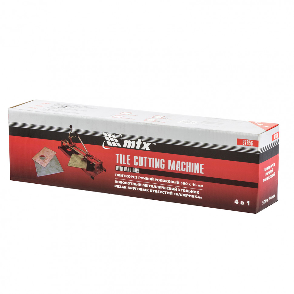 Плиткорез 500 х 16 мм, "Балеринка", поворотный металлический угольник MTX (87656)