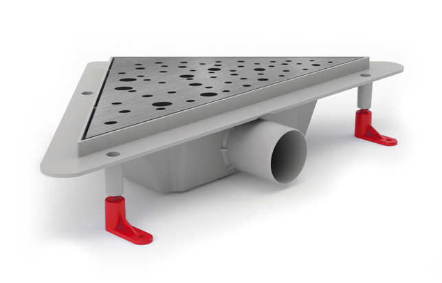 Угловой трап для душа с решеткой DROPS матовый, D50 MS-DM MIANO