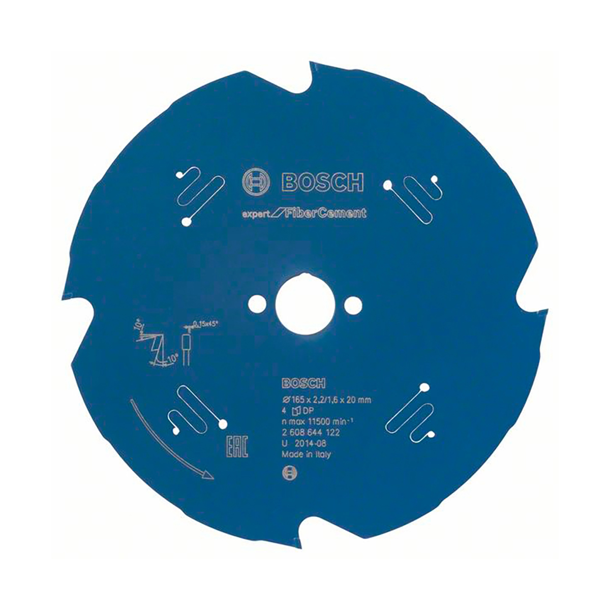 Диск пильный по фиброцементу "expert for fiber cement" 165 x 20 мм, 4 зуба (1) "bosch" 2608644122
