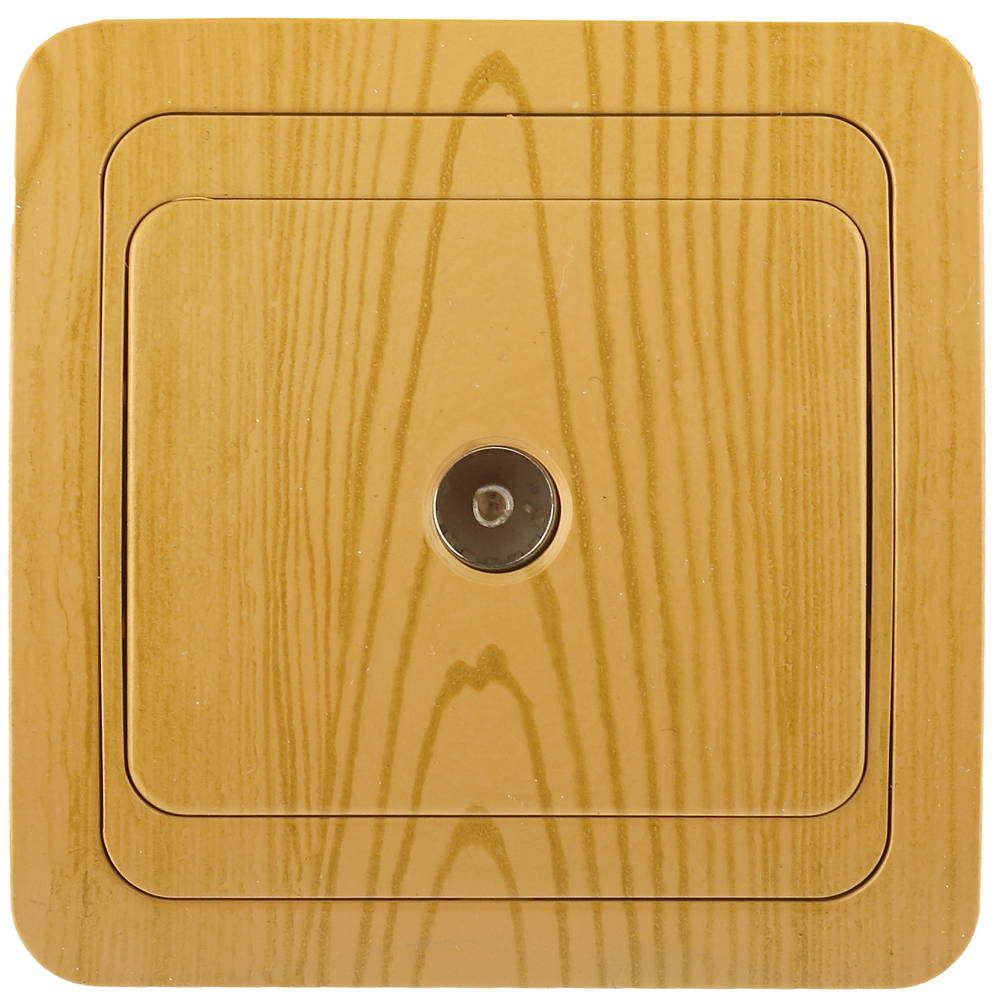 СВЕТОЗАР Гамма, телевизионная, цвет ольха, электрическая розетка (SV-54115-A)