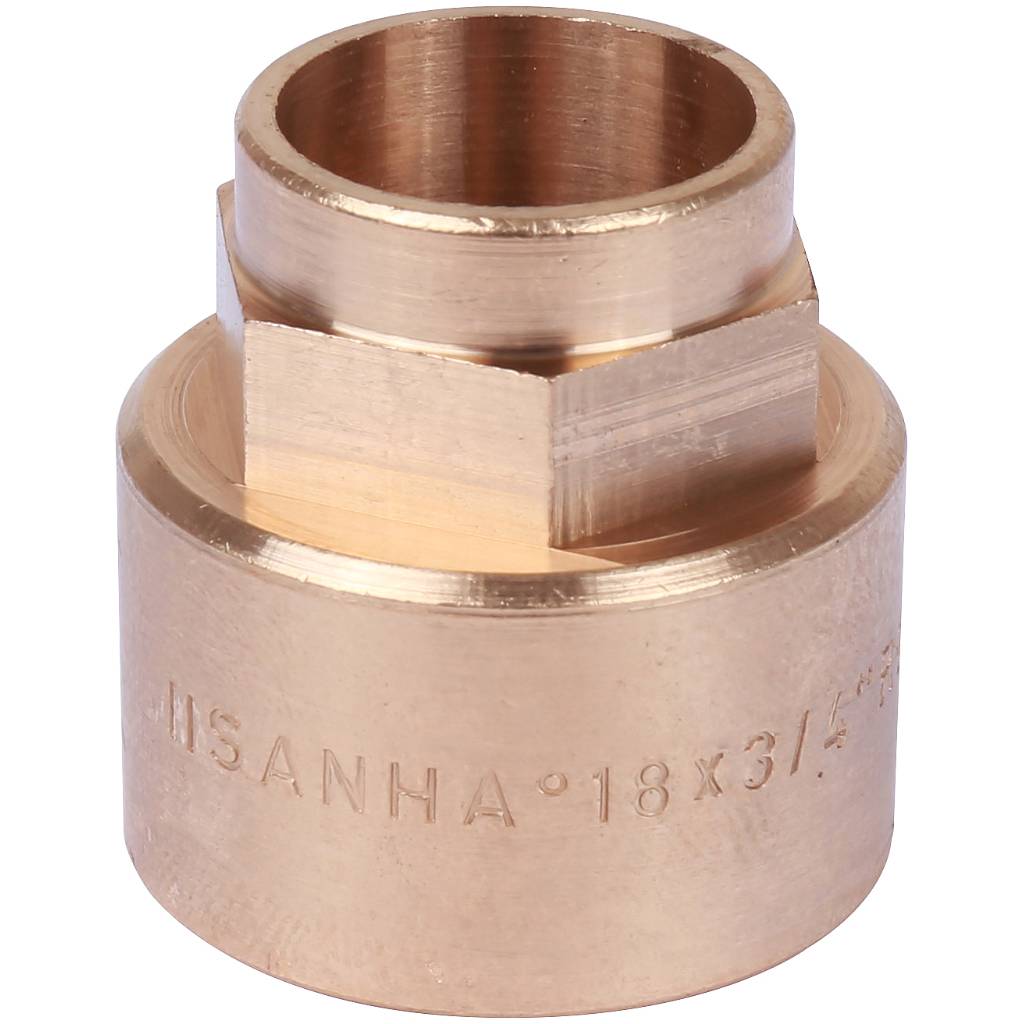 Муфта 18х3/4" переходная (ВР) под пайку с внутренней резьбой SANHA бронзовая 142701834