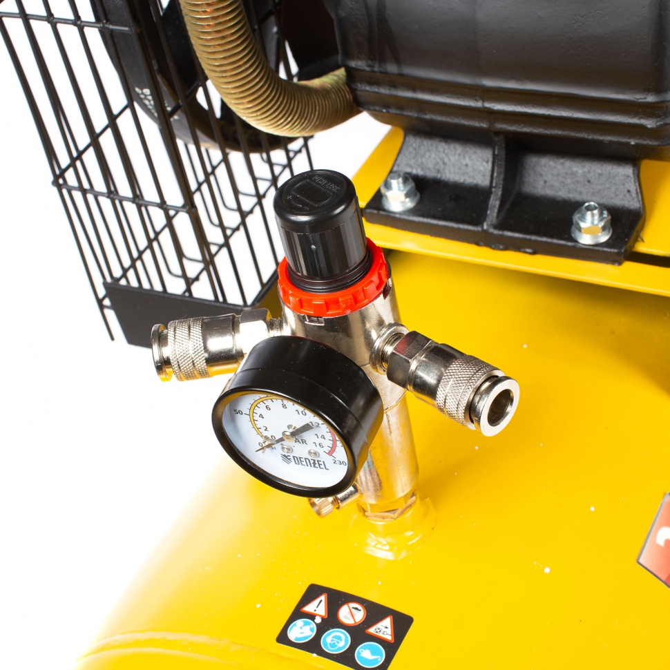 Компрессор воздушный BCV2300/100, ременный привод, 2.3 кВт, 100 литров, 440 л/мин Denzel (58111)