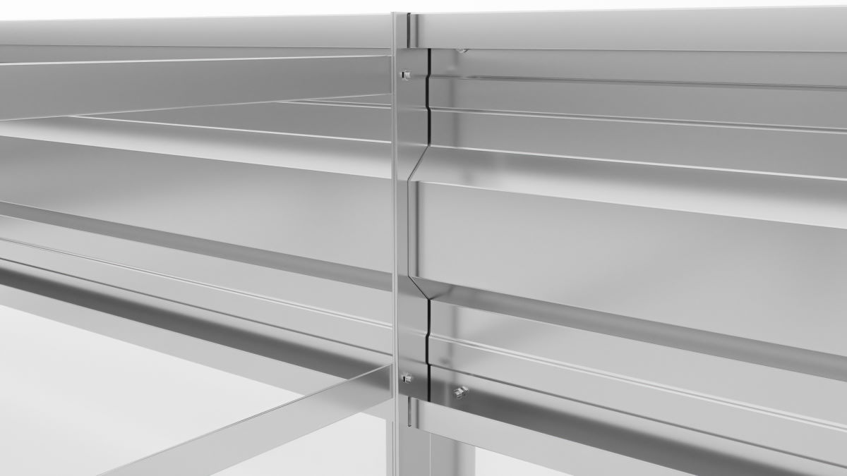 Грядка оцинкованная Усиленная (с ребрами жесткости) , металл 0.6 мм, длина 10 м, ширина 0.5 м, высота 0.3 м, цвет Серебристый