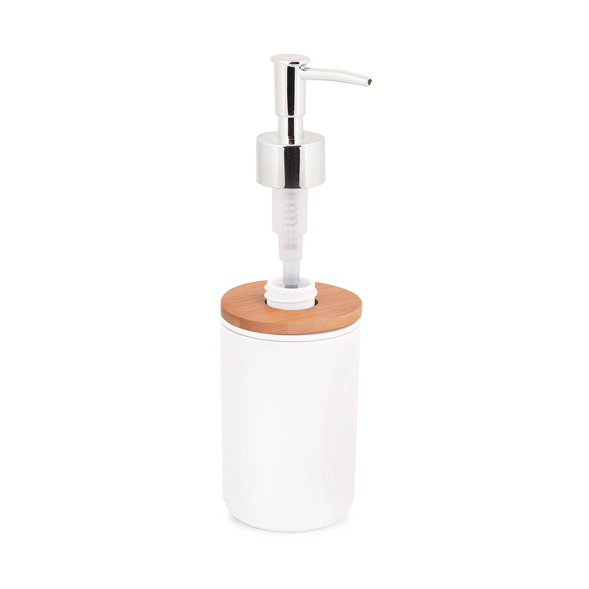 Дозатор для жидкого мыла "бамбук" (белый) (1/20) "альтернатива" м8058