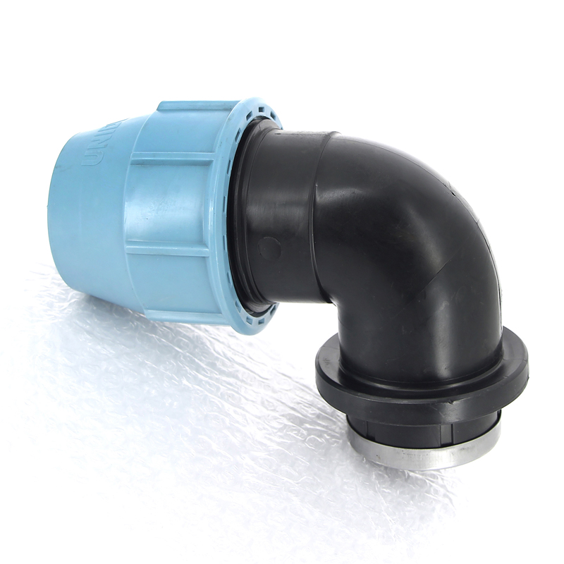 Угол-переходник обжимной ВР 63 x 2" для полиэтиленовых труб (ПНД) UNIDELTA