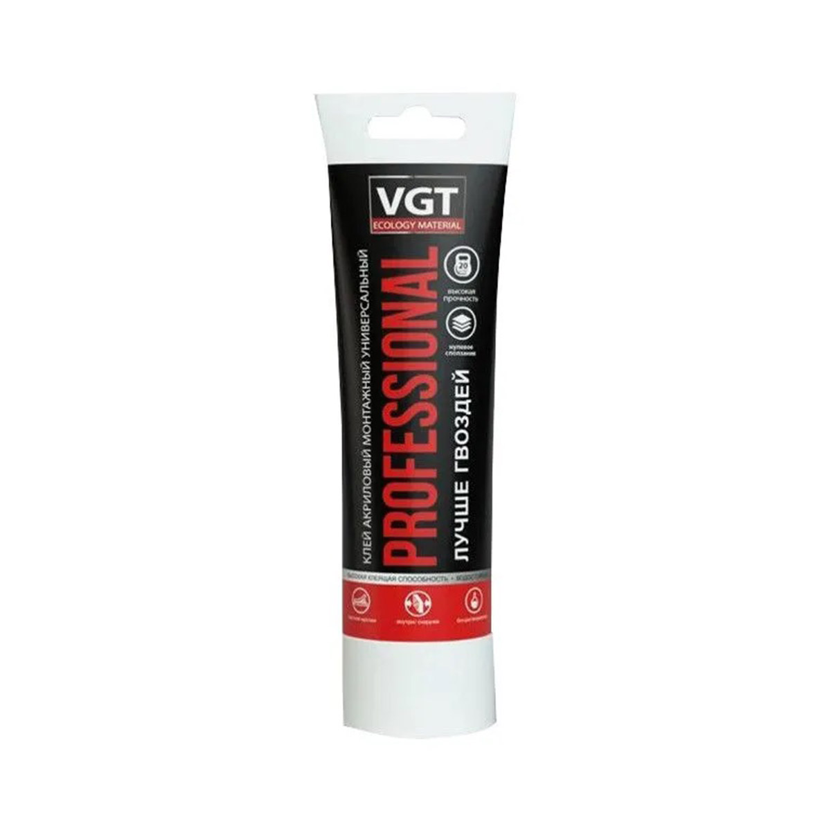 Клей монтажный универсальный акриловый белый "professional" 0,3 кг (12) "вгт"