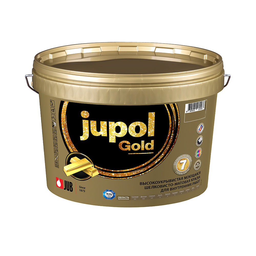 Краска в/д  "jupol gold"  для внутр. работ моющаяся  база c (1000)   9 л (1/44)  "jub"