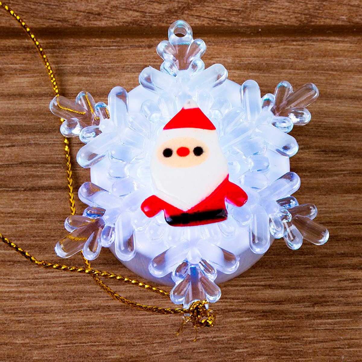 Фигурка светодиод. "дед мороз на снежинке" 5,5 см, разноцв. (1/960) "neon-night" 501-039