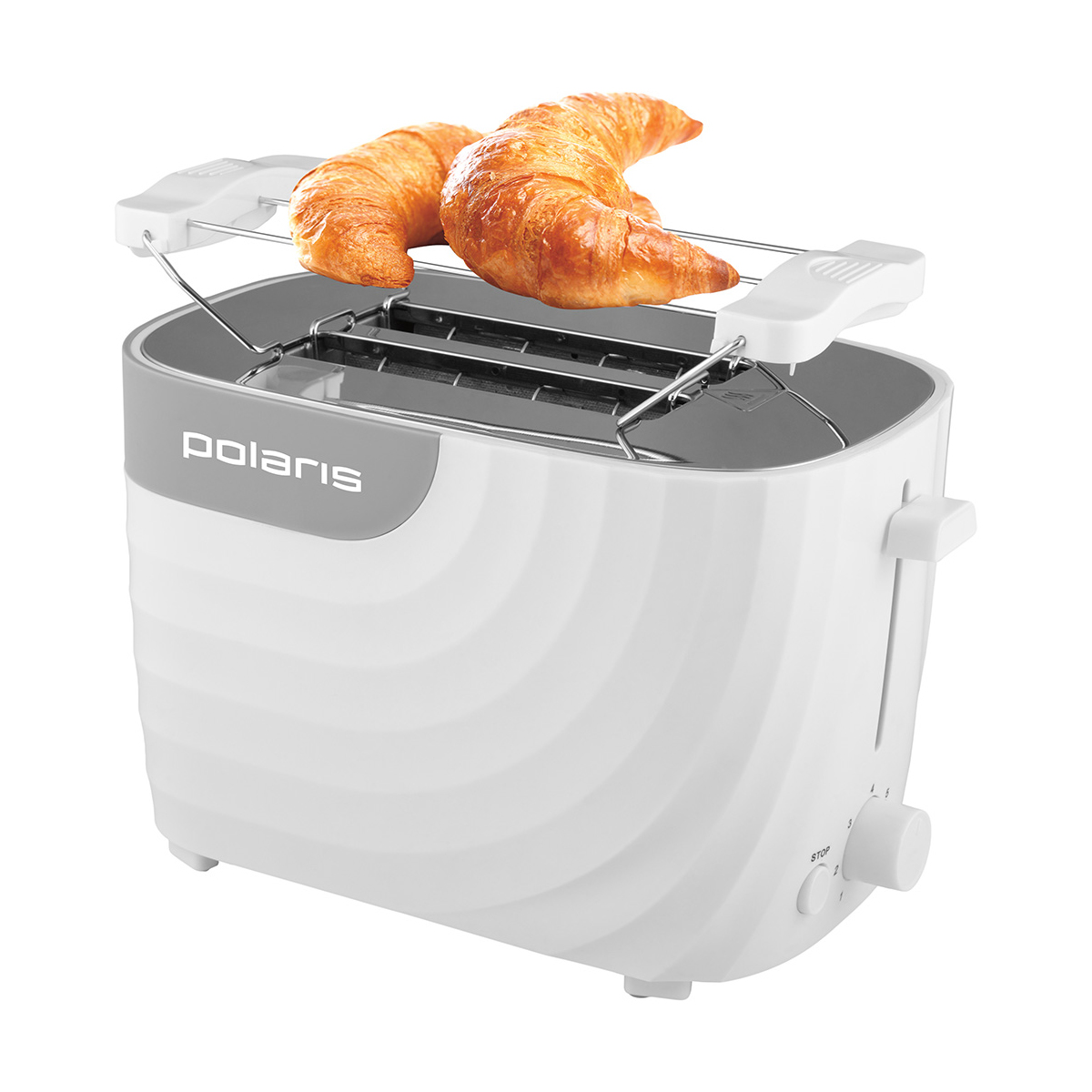 Тостер pet 0720  700 вт (белый/серый) (1/4) "polaris"
