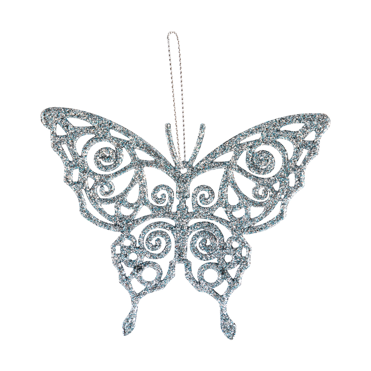 Украшение новогоднее "бабочки" 3 шт, 9*8 см, серебро (1/40/800) "волшебная страна"
