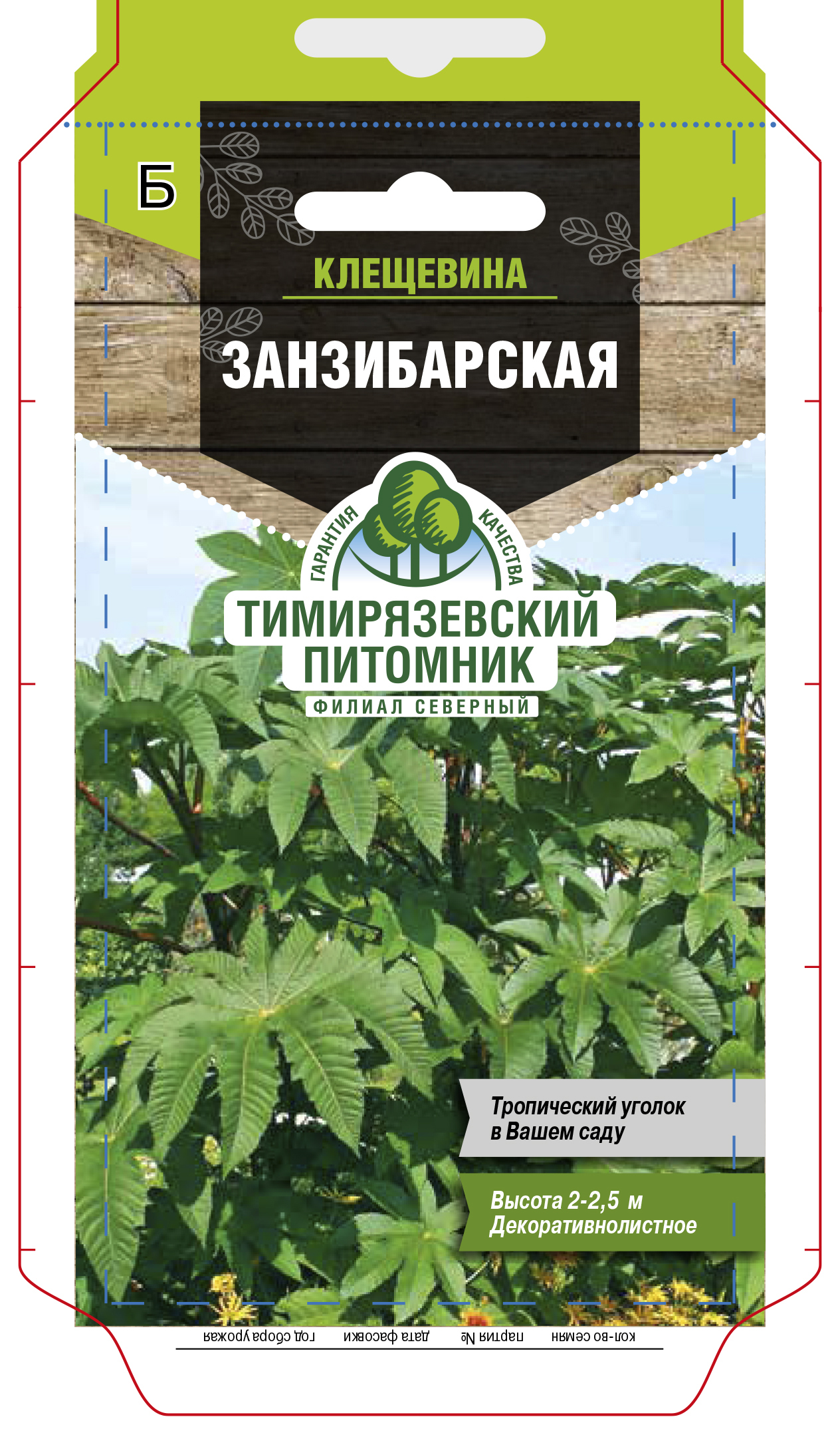 Семена цветов "клещевина занзибарская" 5 шт (10) "тимирязевский питомник"