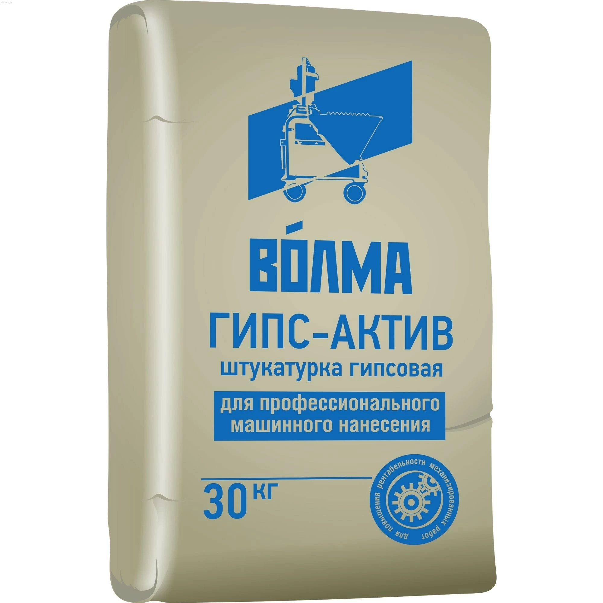 Штукатурка для машинного нанесения ВОЛМА-Гипс-Актив (серая), 30 кг