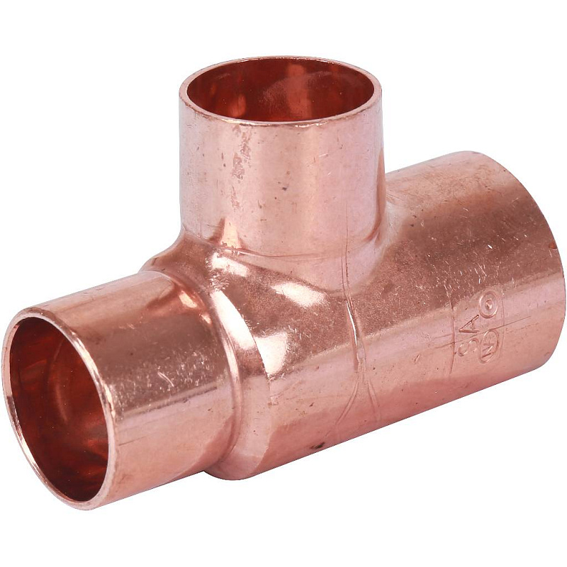 Тройник переходной 28х22х22 мм медный под пайку SANHA 15130282222