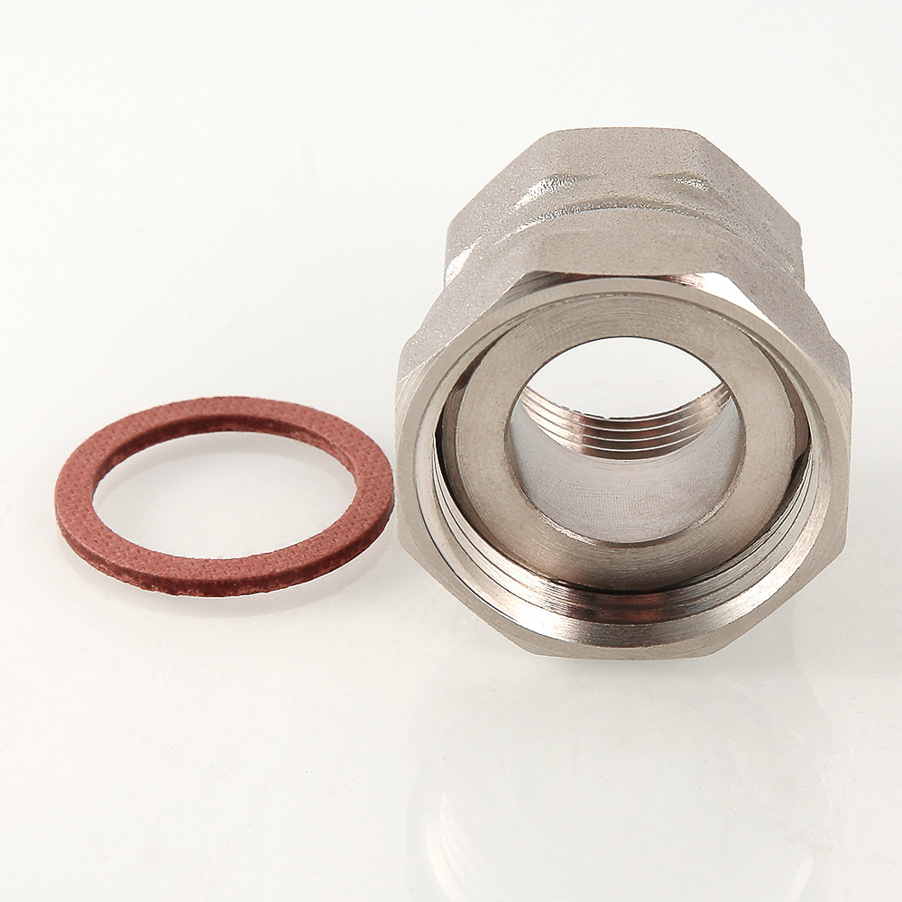 Полусгон с накидной гайкой (ВР) 1" х 3/4" латунь-никель VALTEC (VTr.614.N.0605)