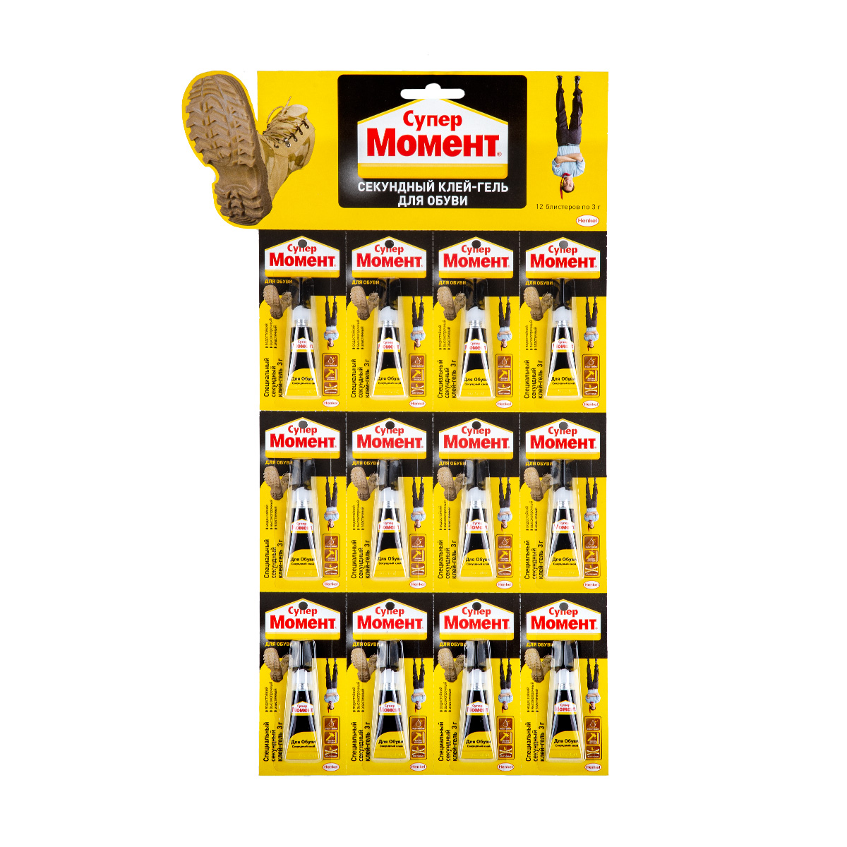 Клей момент супер для обуви 3 г  (12/144)  хенкель