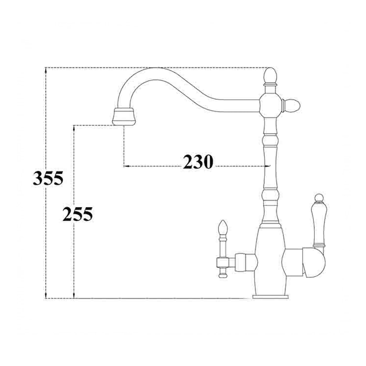 Смеситель для кухни с подключ. к фильтру питьев. воды zr 312 yf-33-black "zorg"