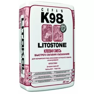 LITOKOL LITOSTONE K98 клей для плитки и керамогранита по ГОСТ Р 56387, серый (25кг)