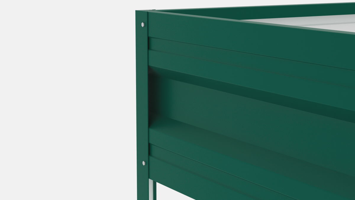 Грядка оцинкованная с полимерным покрытием Усиленная (с ребрами жесткости) , металл 0.6 мм, длина 9 м, ширина 0.8 м, высота 0.3 м, цвет Зеленый